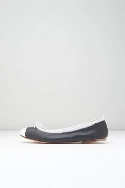 Budget ✔️ BLOCHSTORE-US Ladies Rigel Ballet Flats Black White Leather 🛒