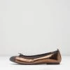 Flash Sale 🧨 BLOCHSTORE-US Ladies Chara Ballet Flats Light Bronze Leather 🌟