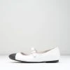 Brand new 🥰 BLOCHSTORE-US Ladies Cassiopeia Ballet Flats White Black Leather 🎁