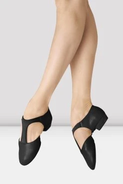 Promo โญ BLOCHSTORE-US Ladies Elastosplit Grecian Teaching ๐คฉ Shoes Black Leather โ