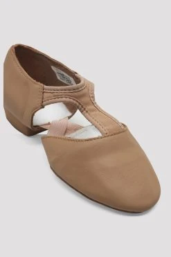 Coupon ❤️ BLOCHSTORE-US Ladies Elastosplit Grecian Teaching 🤩 Shoes Tan Leather 🌟 -adults dance shoes store ES0410L TAN 08