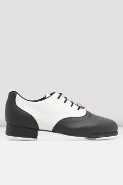 Outlet ⌛ BLOCHSTORE-US Ladies Chloe And Maud Tap Shoes Black White Leather 👍