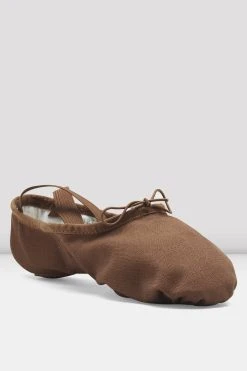 Best Sale 🛒 BLOCHSTORE-US Mens Pump Canvas Ballet Shoes Cocoa Canvas 😉 -adults dance shoes store S0277M COA 03