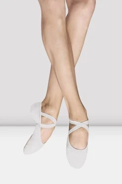 Budget 👏 BLOCHSTORE-US Ladies Performa Stretch Canvas Ballet 😀 Shoes White Canvas ❤️