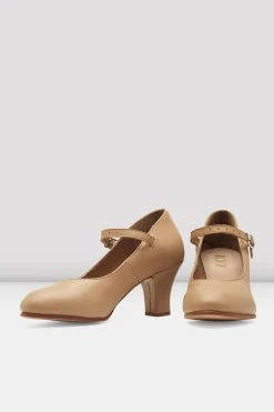 Hot Sale 🔔 BLOCHSTORE-US Ladies Cabaret Character Shoes Tan Leather 👍 -adults dance shoes store S0306L TAN 06