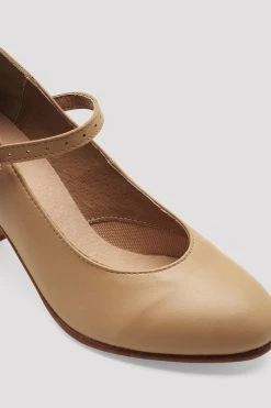 Hot Sale 🔔 BLOCHSTORE-US Ladies Cabaret Character Shoes Tan Leather 👍 -adults dance shoes store S0306L TAN 07