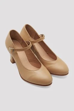 Hot Sale 🔔 BLOCHSTORE-US Ladies Cabaret Character Shoes Tan Leather 👍 -adults dance shoes store S0306L TAN 08