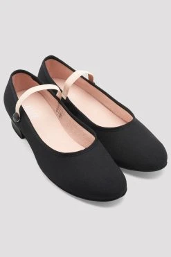 Budget ❤️ BLOCHSTORE-US Ladies Accent Canvas Character Shoes Black Canvas 🔥 -adults dance shoes store S0326LU BLK 07