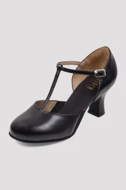 Best deal 👍 BLOCHSTORE-US Ladies Split Flex Leather Character Shoes Black Leather ⌛ -adults dance shoes store S0390L BLK