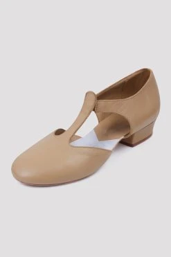 Wholesale 😀 BLOCHSTORE-US Ladies Grecian Sandal Teaching Shoes Tan Leather 🧨 -adults dance shoes store S0407L