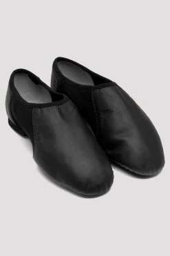 Outlet 😍 BLOCHSTORE-US Ladies Neo-Flex Slip On Leather Jazz Shoes Black Leather ⌛ -adults dance shoes store S0495L BLK 07