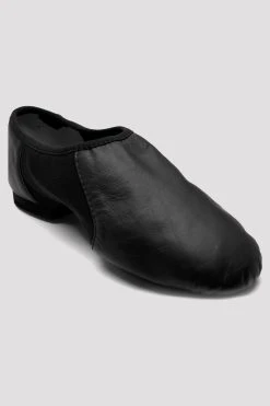 Outlet 😍 BLOCHSTORE-US Ladies Neo-Flex Slip On Leather Jazz Shoes Black Leather ⌛ -adults dance shoes store S0495L BLK 08