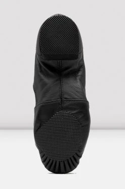 Best Sale ✔️ BLOCHSTORE-US Ladies Leather Elasta Jazz Booties Black Leather 🎁 -adults dance shoes store S0499L BLK 06