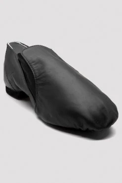 Best Sale ✔️ BLOCHSTORE-US Ladies Leather Elasta Jazz Booties Black Leather 🎁 -adults dance shoes store S0499L BLK 08