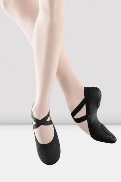 Promo 🔥 BLOCHSTORE-US Ladies Pro Elastic Canvas Ballet Shoes Black Canvas 🔥