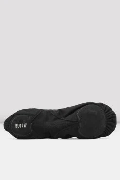 Promo 🔥 BLOCHSTORE-US Ladies Pro Elastic Canvas Ballet Shoes Black Canvas 🔥 -adults dance shoes store S0621L BLK 05
