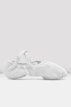 Budget โค๏ธ BLOCHSTORE-US Mens Synchrony Stretch Canvas Ballet ๐ Shoes White Canvas โจ